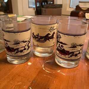 Currier and Ives Holiday Sleigh Ride Glasses -